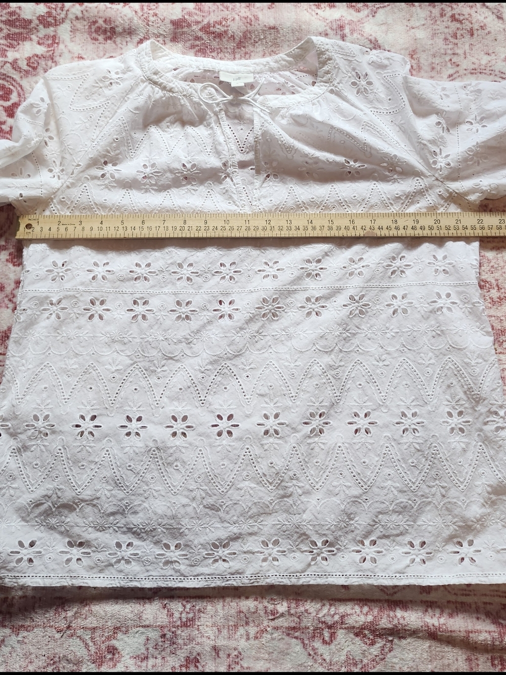 JJILL Women’s White Eyelet Peasant Top - Picture 5 of 8